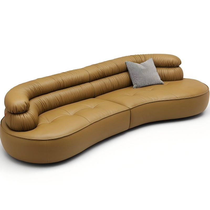 Toppkornen Cowhide Minimalist Sofa ｜ 0 Tryckfri molnliknande sittande känsla